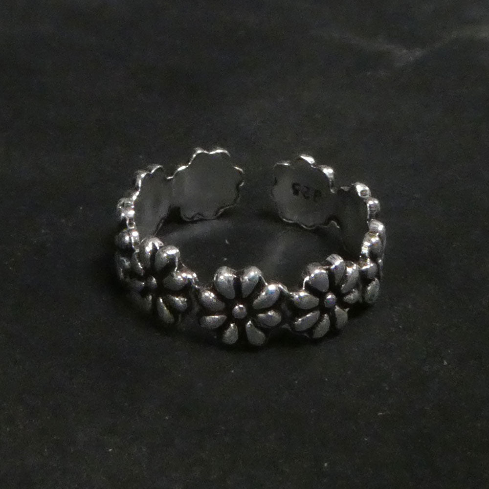 Zehenring 925 Silber Blumenkranz - angenehmes Tragegefühl -langlebig