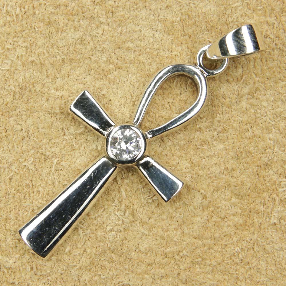 Ankh Schmuck Zirkonia Silber