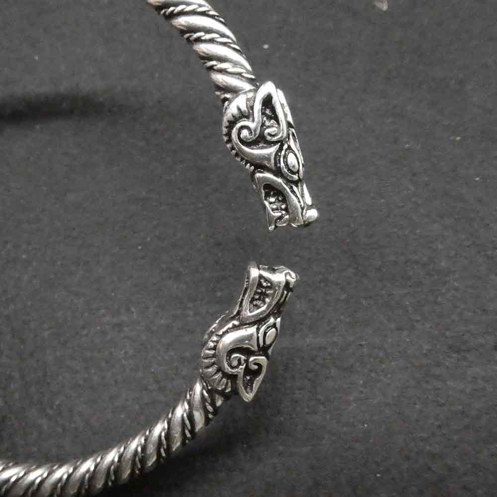 Wikinger Armschmuck Himmelswölfe massiv Silber