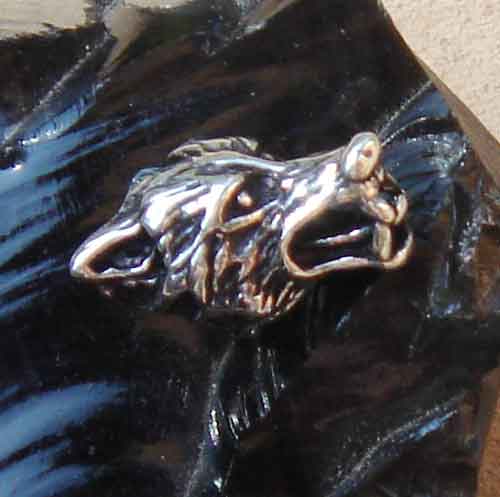 Bartschmuck Wolf aus Silber