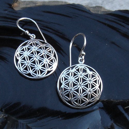 Blume des Lebens Ohrringe Silber