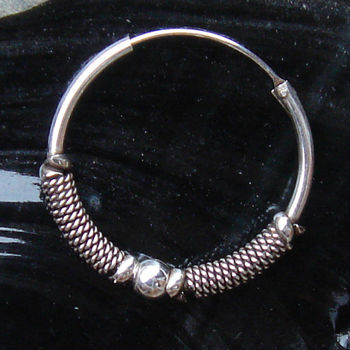 Creole 25mm / 1,6mm  Kugel Schlange  925 Silber