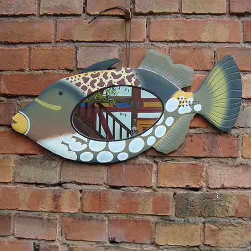 Fisch Spiegel aus Holz bemalt