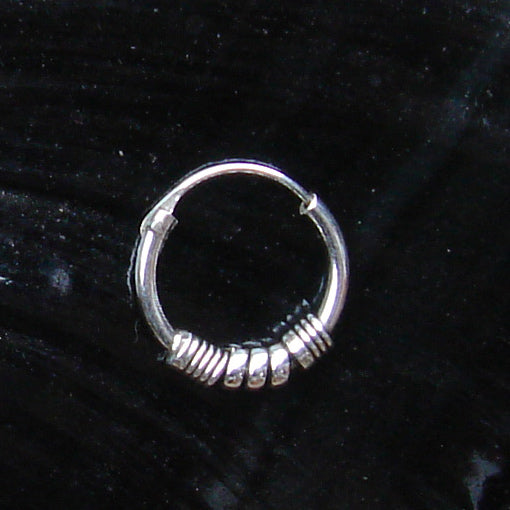 Creole 12mm / 1,2mm gestreift 925 Silber