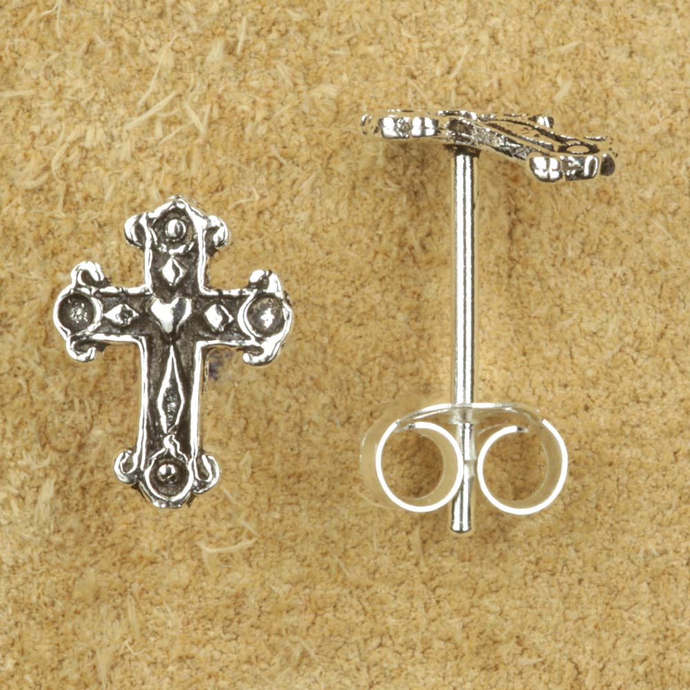 Kreuz Ohrstecker Silber Ohrschmuck