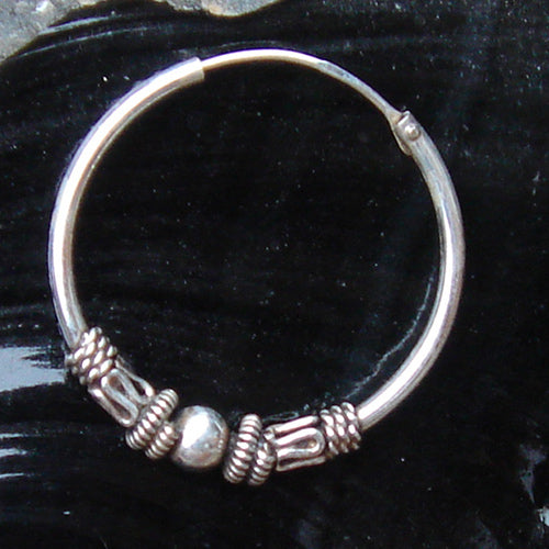 Creole 25mm / 1,6mm  Kugel Schlange  925 Silber