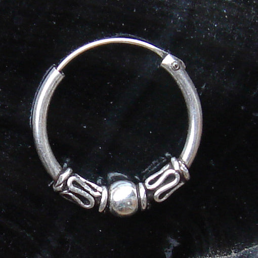 Creole 18mm / 1,6mm Kugel 925 Silber Ohrring Gothic