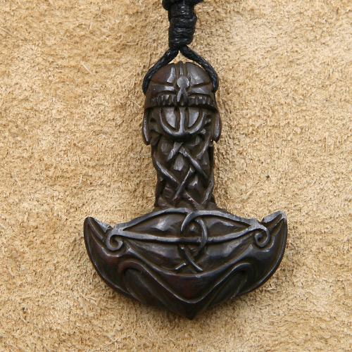 Thor hammer Kette Schmuck Horn Kunst Handwerk