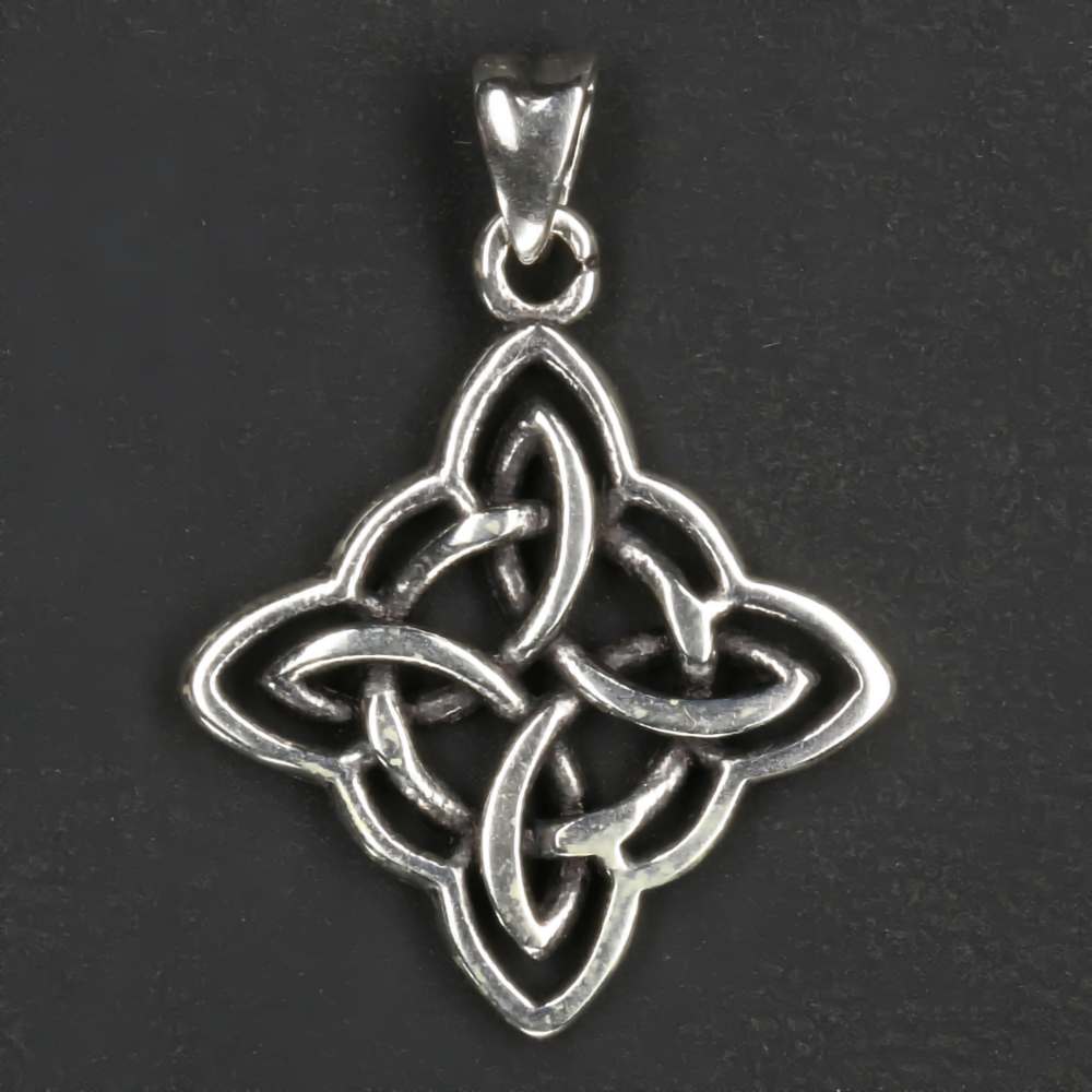 KA 825 Keltischer Knoten mit Onyx Stein 925'er Silber Ketten Anhänger 