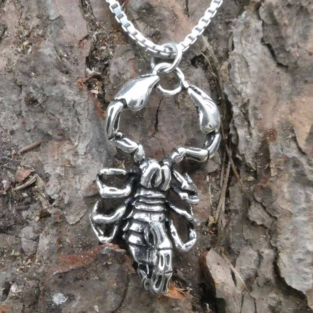 Scorpion Schmuck Anhänger massiv groß Kette Silber online