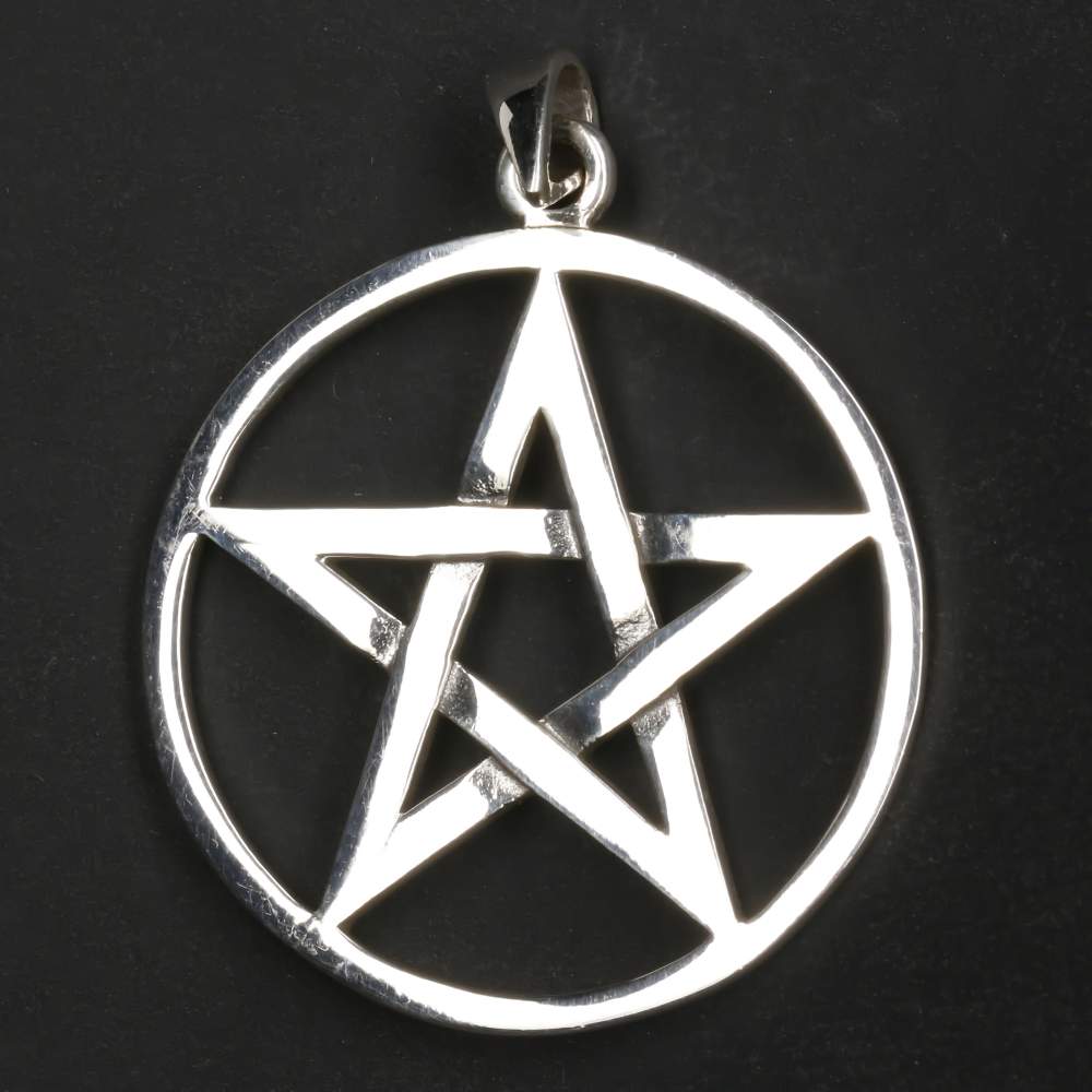 Pentagramm Ohrringe Ohrschmuck Anhänger Silber Metall