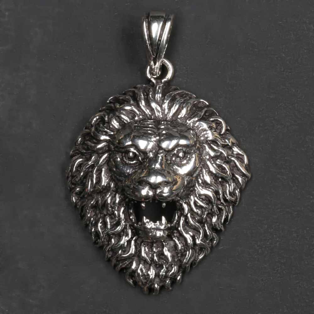 Raubkatze Lion Löwe Löwen 925 Silber Herren Anhänger Schmuck bewegliche Glieder 
