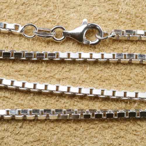 Rhodinierte 925 Silberkette Venezia 2mm Schmuck Halskette