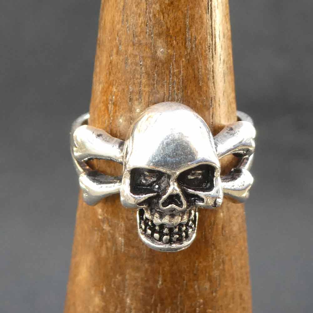 chmuck Ringe ilberringe Silber Ring Totenkopf  Skull mit 4 roten Krystallsteinen Gr.18 