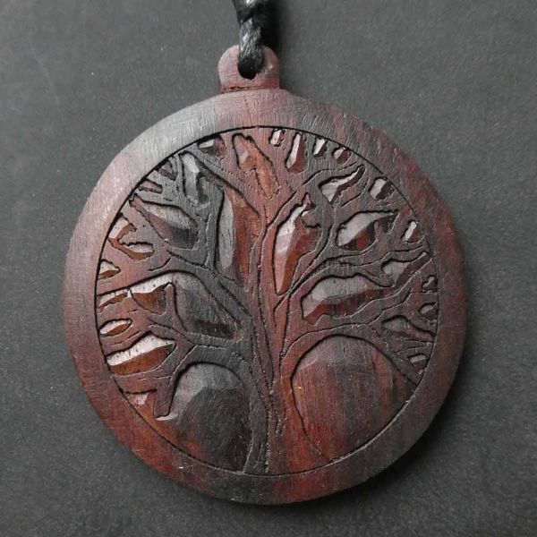 Keltischer Lebensbaum Holzschmuck Anhänger Handarbeit Fair Trade 