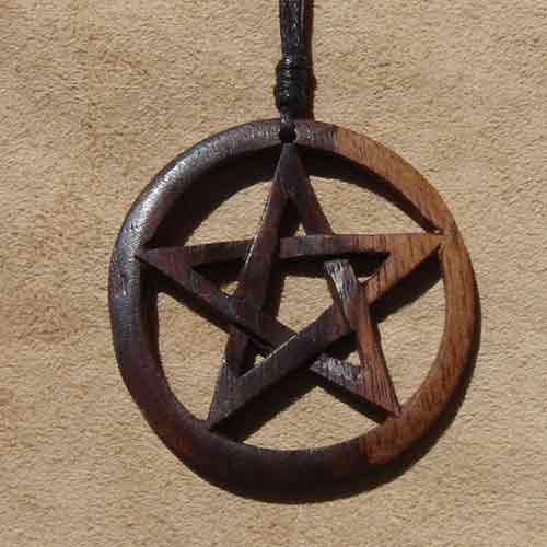 Pentagramm keltischer Holzschmuck
