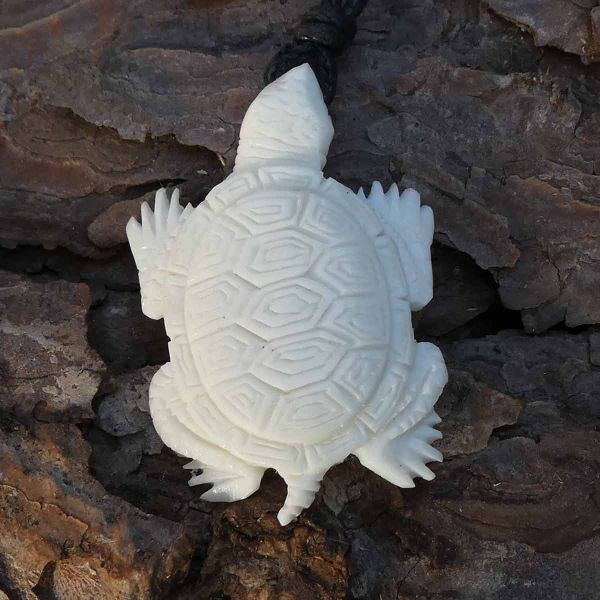 Schildkröten Ketten Schmuck Knochen Kettenanhänger Handarbeit Fairtrade