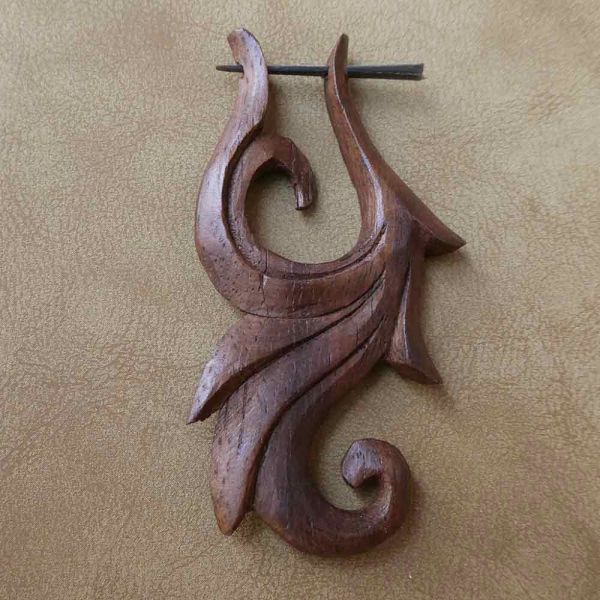 Holz Ohrring Flügel creole handarbeit fair gehandelt Ohrschmuck