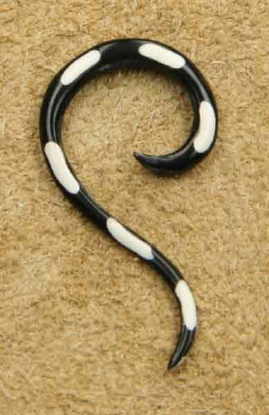 Piercing Ohr Horn weiß schwarz