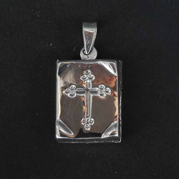 Medaillon Kreuz 925 Silber Kettenanhänger Foto