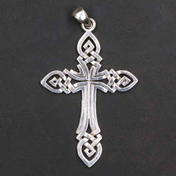 Keltisches Kreuz Massiv 925er Silber Anhänger Gothic