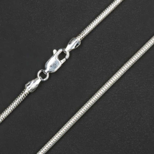 Schlangenkette 1,9mm Stärke echte Schlange Silberkette Halskette Damen