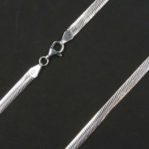 Flache Schlangenkette Silberkette Collier Halskette Standalone