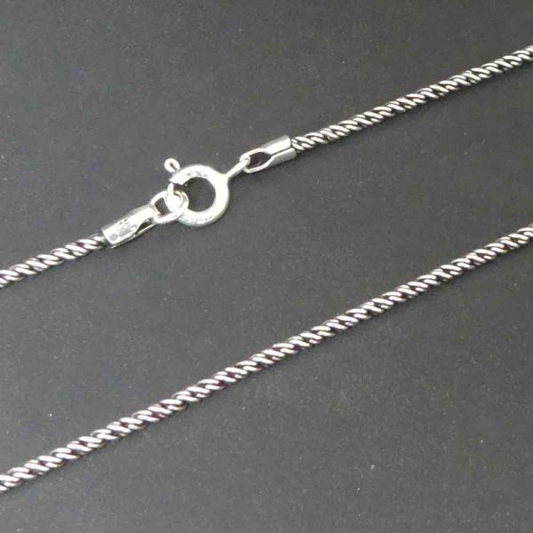 Damen Halskette 1,6mm Silberkette ausgefallen gedreht geschwärzt 