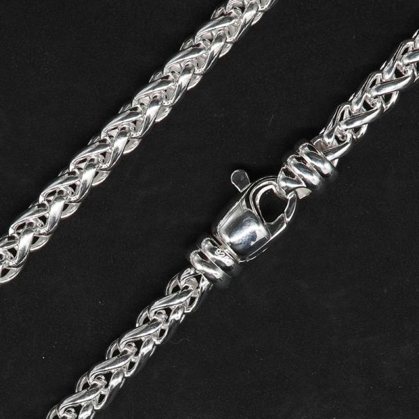 Silberkette 925 Silber Weizen dicke Standalone Halskette dick