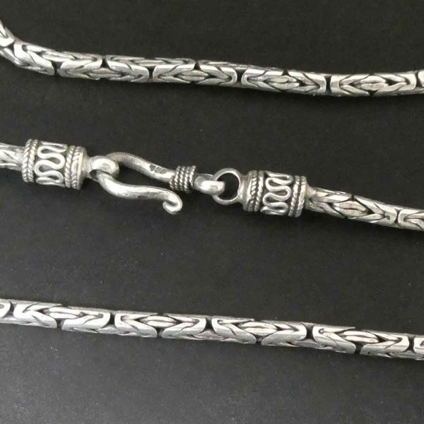 Königekette Silber verzierter Verschluß Halskette Handarbeite 925 Silber Damen Herren
