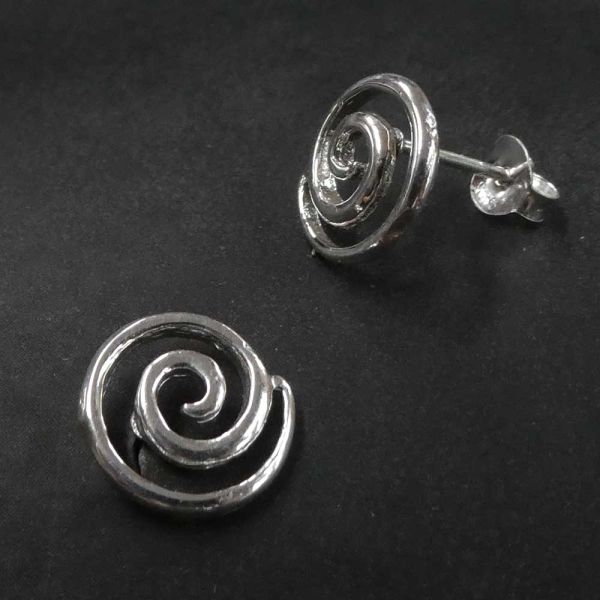 Spiralen Ohrstecker 925er Silber ausgefallene Damen Ohrringe