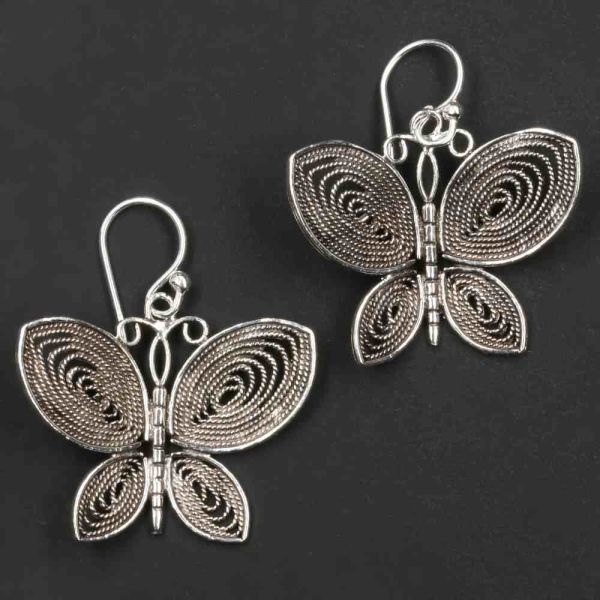 Schmetterling Silber Ohrringe Einhänger ausgefallener Ohrschmuck