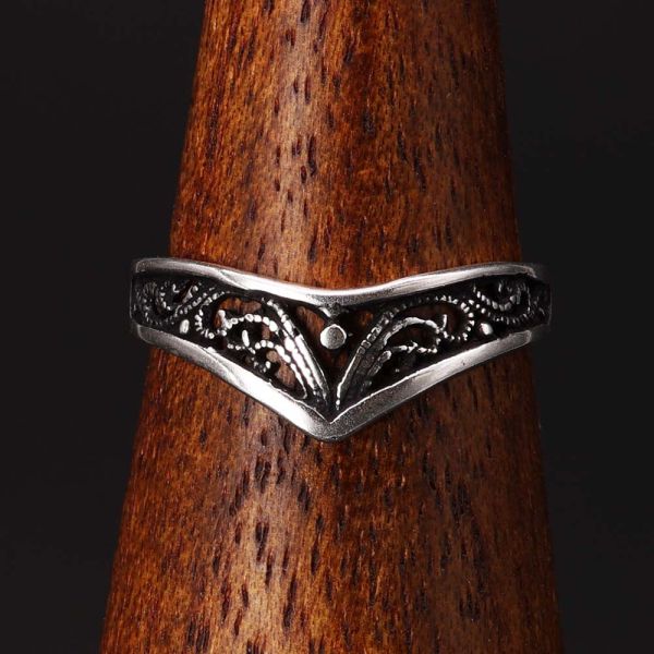 Damenring Filigran 925 Silber Ring Elfen Design 