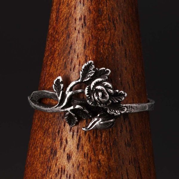Rose Ring 925 Silber filigran ausgearbeitet Damenring Mädchenring Sterlingsilber