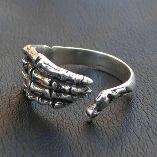 Skelett Hand Silber Ring