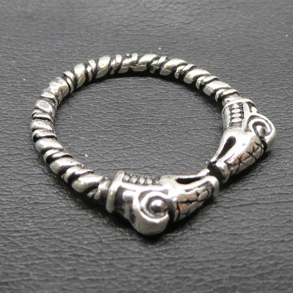 Drachen Ring größenverstellbar Silber