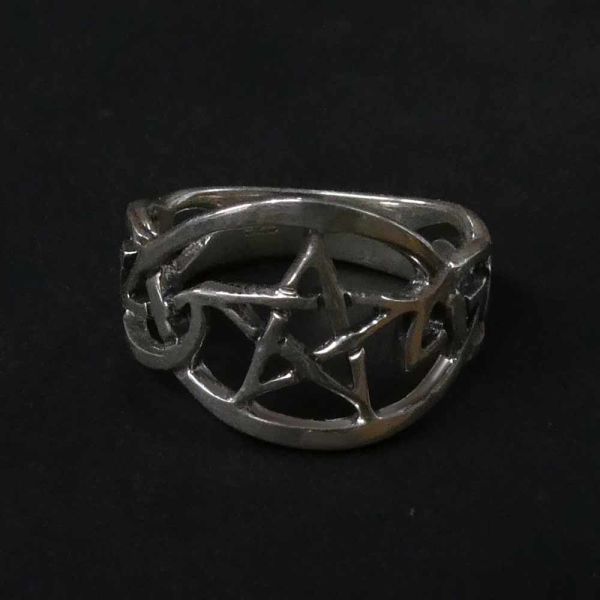 Keltischer Ring Pentagramm Silber Schmuck Wicca Gothic