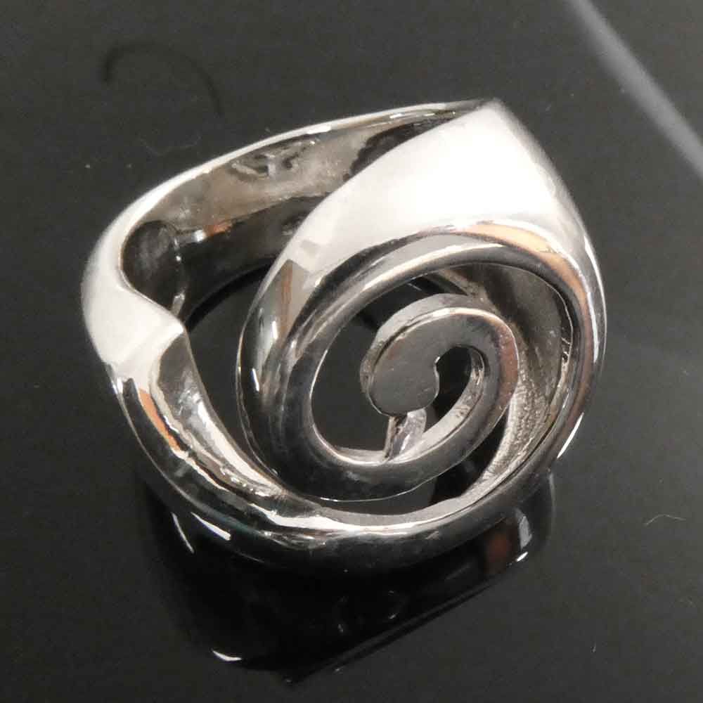 Damen Ring massiv Silber Spirale