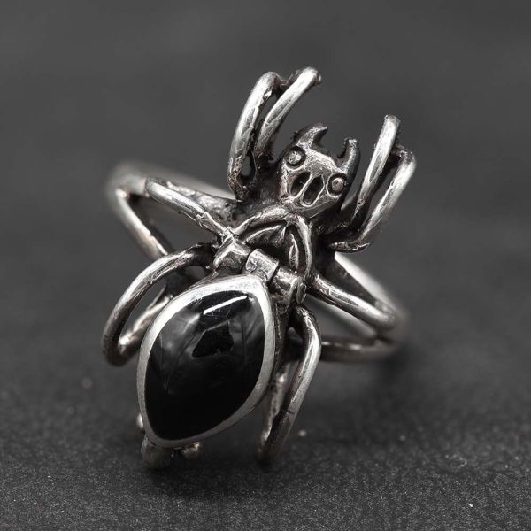 Spinnen Ring aus edlem 925 Sterlingsilber Damen Gothic Schmuck ausgefallener Silberring