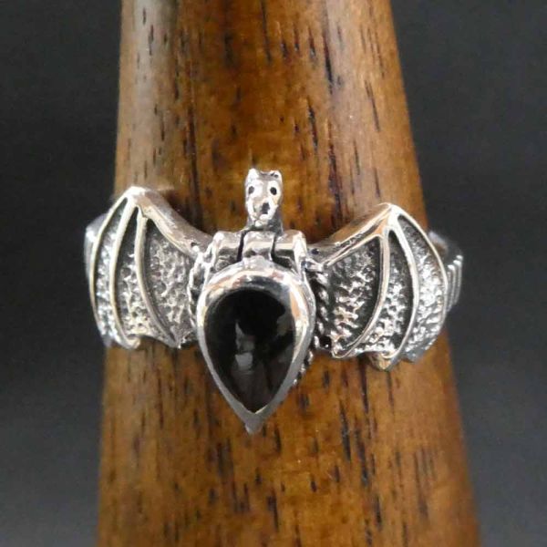 Fledermaus Giftring 925 Silber schmuck Ring Gothic Damen Kinder