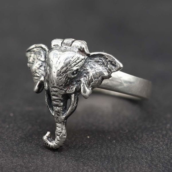 Elefant Giftring 925 Silber Giftfach Ring ausgefallen mit Fach zum Öffnen