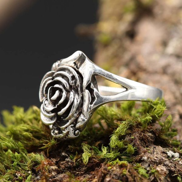 Giftring Rose 925 Silber Ring Gothic Schmuck ausgefallen