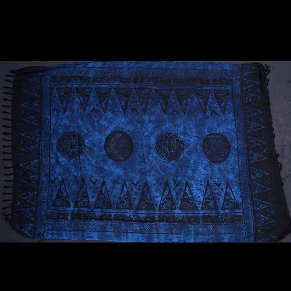Kelten Tuch blau Deko Wanddekoration Siebdruck Keltisch