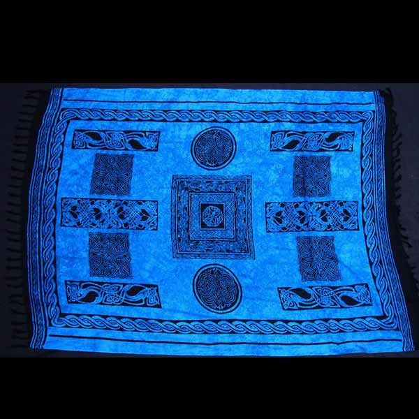 keltisches Tuch 160 cm x 110 cm blau Strandtuch Dekotuch